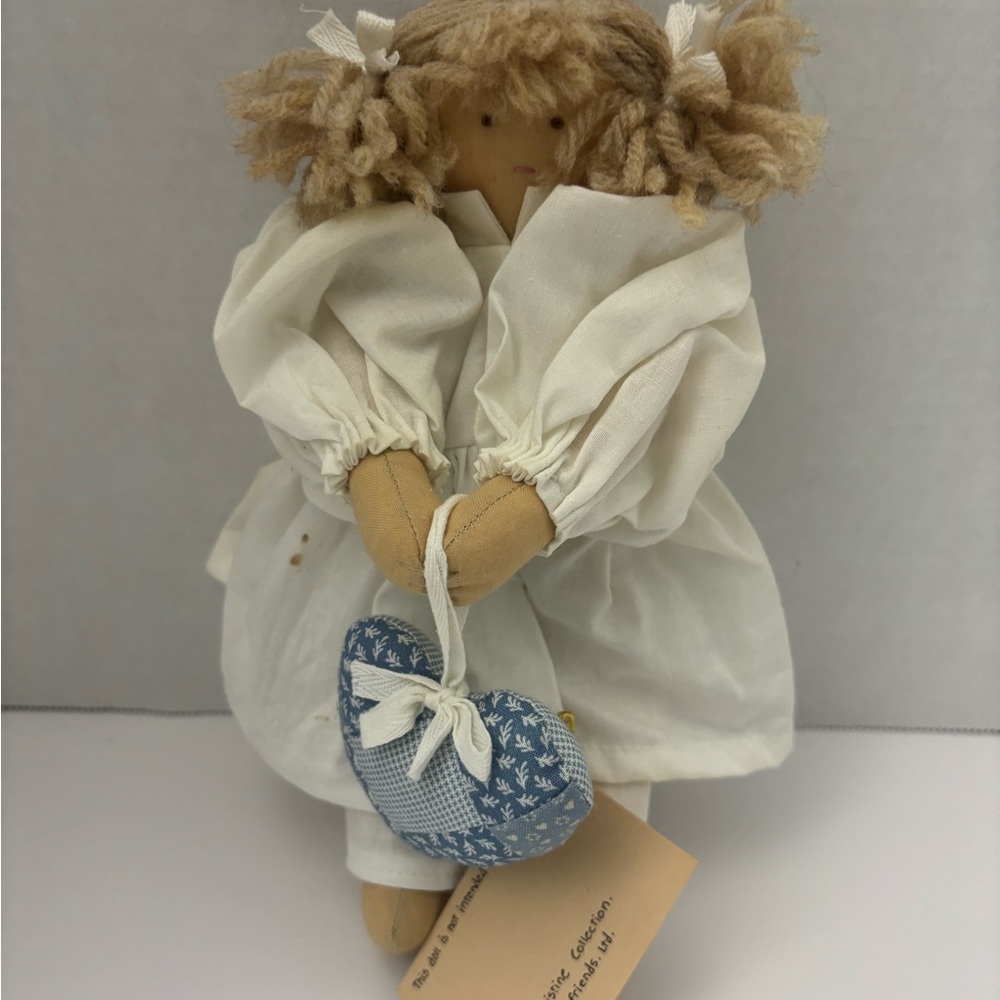 Vintage Hand Made Folk Art Cloth Doll 9” 1990 Little Laura “Rare”